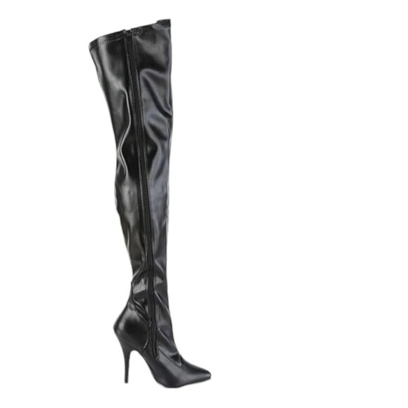 Pleaser Women's Seduce-3000 Thigh-high Black Matte  Zip Boots  Size 6 - Picture 8 of 8